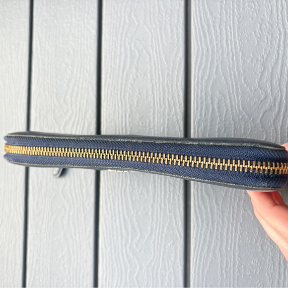 Coach Navy Leather Zip Wallet - Picture 3 of 6